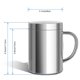 thumbnail image 5 of Tazas irrompibles de doble pared de acero inoxidable de 13,5 oz/400 ml con tapa y asas para café de camping (2 piezas), 5 of 5