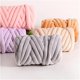 thumbnail image 2 of Namzi Hilo grueso de terciopelo de 500 g, hilo jumbo supersuave de grosor medio, hilo esponjoso lavable para tejer a mano a crochet, ideal para mantas, alfombras y almohadas, color rojo óxido., 2 of 4
