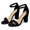 thumbnail image 6 of Elecsop Black Heels, Comfortable Sexy Chunky Block Heels for Women with Ankle Strap Buckle, Elegantes Strappy Open Toe High Heels Sandals Shoes for Party Prom, 6 of 8