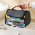 thumbnail image 5 of BGZLEU Toiletry Bag Travel Bag Water-resistant Makeup Cosmetic Bag Travel Organizer Full Sized Container Toiletries ,Hangable And Handy Translucent Waterproof Cosmetic Bag(Black), 5 of 5