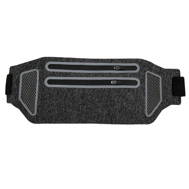 Sac banane ultra fin et résistant à l'eau pour la course à pied, avec deux fermetures éclair