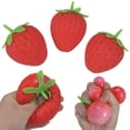 thumbnail image 1 of 1 paquete de bolas de estrés de fresa, bolas de estrés de frutas para niños y adultos, bola de estrés expandible, juguetes sensoriales inquietos, rellenos con cuentas de agua de gel, 1 of 5