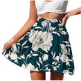 thumbnail image 2 of Mqqzkk Women's Summer Skirts Boho Floral Print Mini Skirt High Waist Drawstring Tiered Skirts Fashion Beach Vacation Skirts, 2 of 6