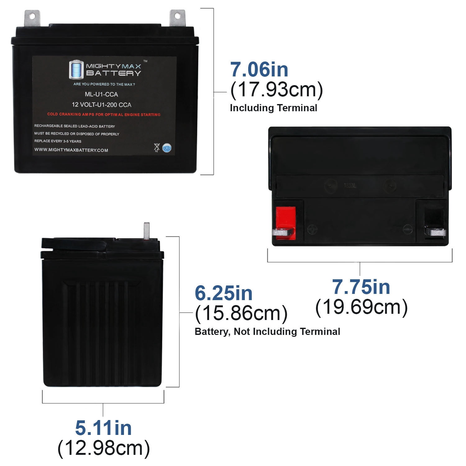 ML-U1 12V 200CCA Battery for CubCadet TheTank M 72 Z-Series LawnMower