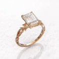 thumbnail image 2 of Jewelerix 18K Plated Moissanite Diamond Engagement Ring 2 CT Emerald Cut Ring Gorgeous Forever One Birthday Gift Ring, 2 of 3