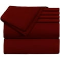 thumbnail image 2 of 4 Pieces Half Split Sheet Sets for Adjustable Beds 34" Split Head Queen - 800 TC, 100% Egyptian Cotton 18" Deep Pocket of Fitted Sheet, Extra Long & Soft Bedding - Burgundy Solid., 2 of 5