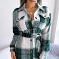 thumbnail image 3 of Women Plaid Jacket, Single Breasted Coat Open Cuffs Long Sleeve Polyester Fabric For Daily Wear, 3 of 8