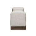 thumbnail image 3 of Pemberly Row 60" Fabric Upholstered Bench Sand Beige with Ash Wood Frame, 3 of 7