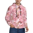 thumbnail image 2 of Lsque Rose Flowers Pattern Casual Men's Hoodie,Hooded Sweatshirt with Kangaroo Pocket,Pullover Hoodie-Small, 2 of 7