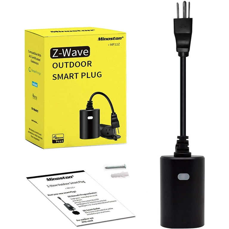 Z-Wave Smart Plugs Work with Alexa, Z-Wave Hub Required, Built-in