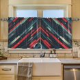 thumbnail image 2 of Yayeee Kitchen Curtains Tier Set of 2 Light Filtering 57"x36" Over Sink Window Panels, Stars Abstract Lines, 2 of 7