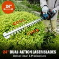 thumbnail image 3 of SENIX HTX2-M3 24" 40V Battery Powered Hedge Trimmer, Dual-Action, 1" Cutting Capacity, Cordless, 3 of 13