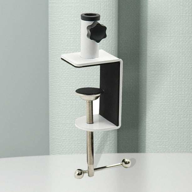 Abrazadera de montaje en mesa, resistente, resistente, duradero, práctico, profesional, estable, brazo, soporte para micrófono, cámaras, lámpara de Blanco shamjiam Abrazadera de montaje en escritorio