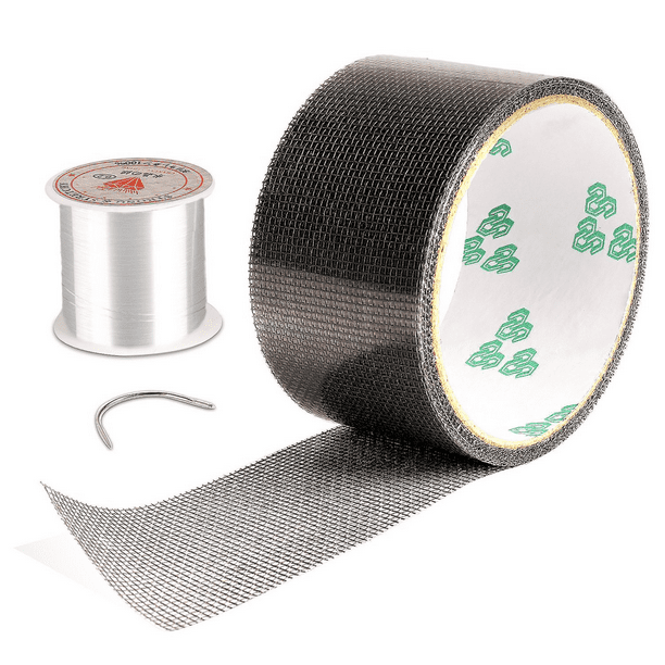Window Screen Repair Tape, Black Screen Door Patch Kit Strong Adhesive