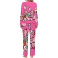 thumbnail image 2 of Kirby's 30th Anniversary Womens Pajama Set Loungewear Cozy Soft House Wear Sets Long Sleeve Round Neck T Shirt Top Bottom Pants Sleepwear, 2 of 9
