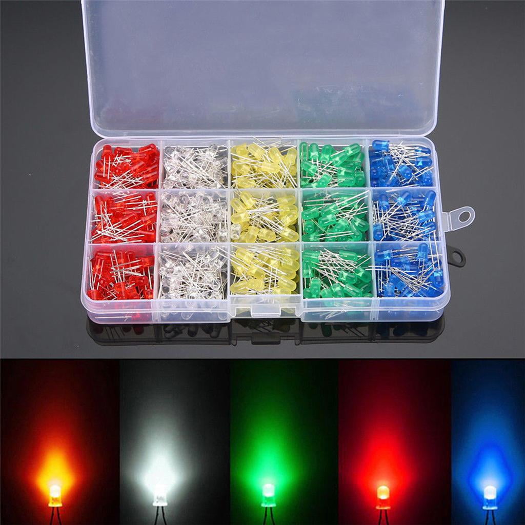 500pcs(5 Colors Pcs) 5mm LED Lights Assored - Round Top Lighting