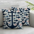 thumbnail image 3 of Nawypu Navy Blue Nautical Ocean Starfish Coral Seahorse Anchor Throw Pillow Covers, Ocean Nautical Gifts, Sea Animal Pillow Cases 1 Home Ship Sofa Decor Set of, 3 of 5