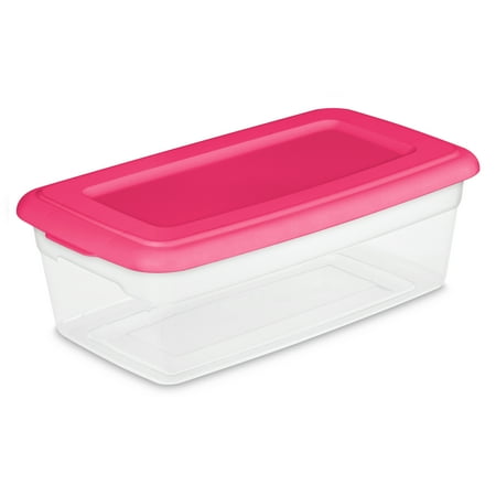 Sterilite 6 Qt Storage Box, Fuchsia Burst