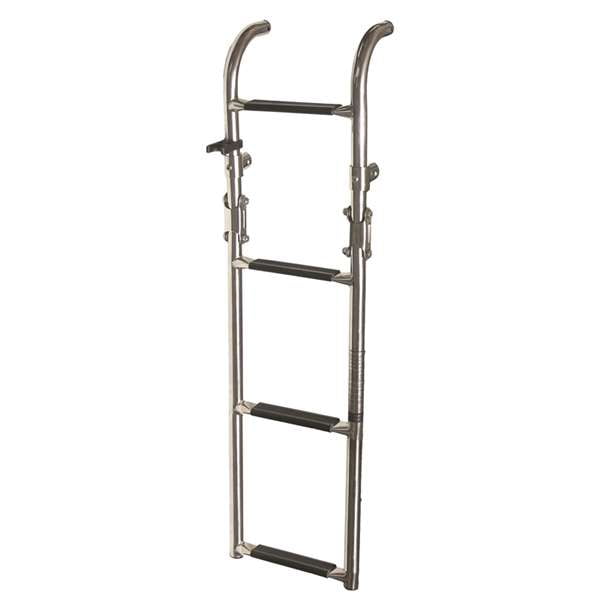 Marine Stainless Steel Transom Mount Ladder 4 Step Folding Boat Pontoon