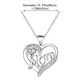 thumbnail image 3 of Nmdmisc I LOVE YOU Mom Birth Stones Necklace, Silver Love Heart Pendant Necklace for Mom, Necklace Gift for Mother with 16''+2'' Chain, 3 of 5