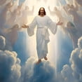 thumbnail image 6 of WYYP Jesus Angels Clouds Round Table Cover - Full Width Single-Sided Printing 100% Polyester Fiber White, 6 of 8