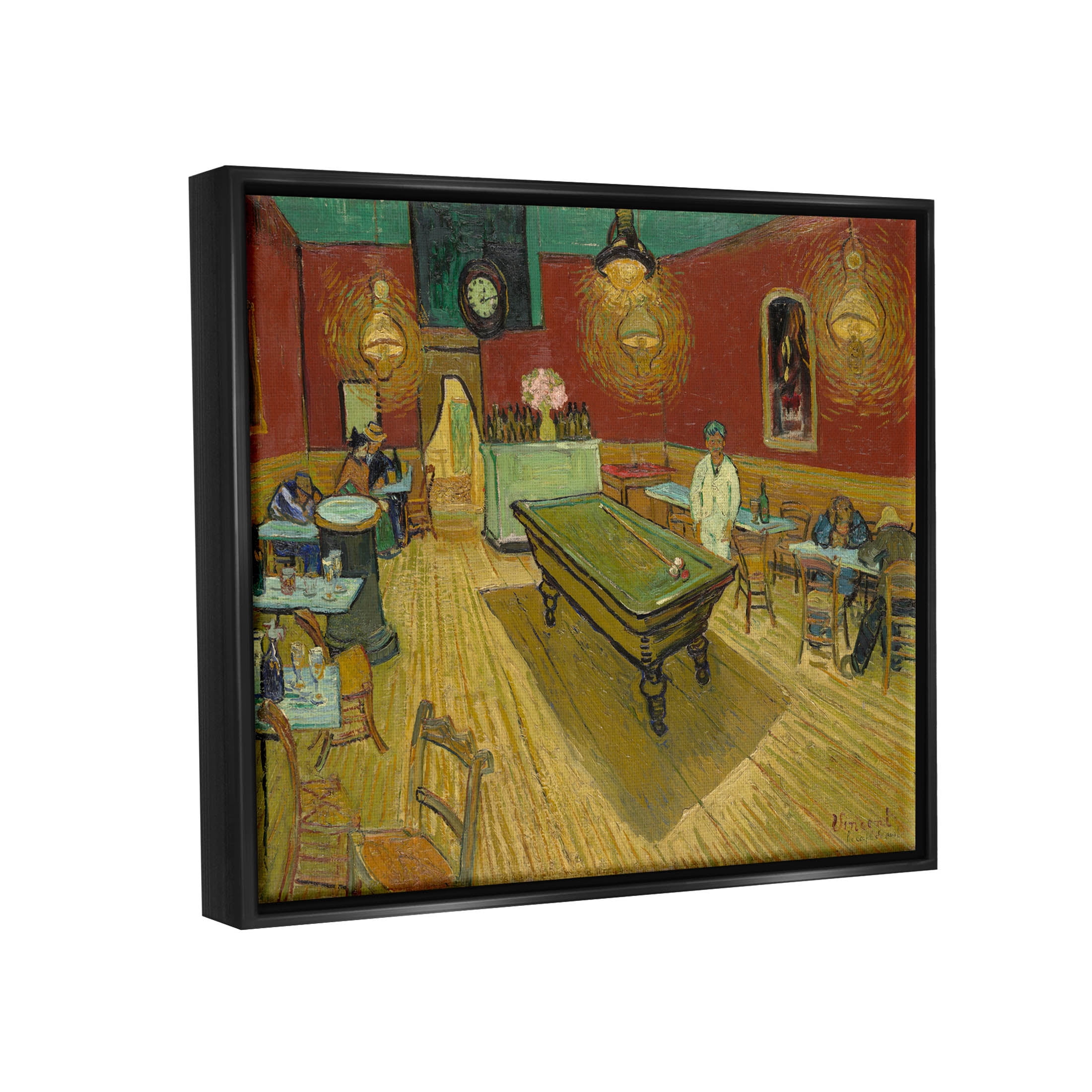 The Night Café Van Gogh Scene Painting Travel & Places Painting Jet Black Framed Art Print Wall Art