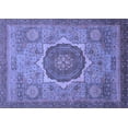 thumbnail image 1 of Ahgly Company Machine Washable Indoor Rectangle Oriental Blue Modern Area Rugs, 3' x 5', 1 of 4