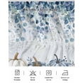 thumbnail image 5 of Blue White Bed Skirt King Size 16 Inch Drop, Fall Pumpkin Eucalyptus Leaves Ombre Thanksgiving Wrap Around Dust Ruffle Bedskirts, Wrinkle & Fade Resistant Easy Fit Bedskirt with Adjustable Elastic, 5 of 8