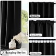 thumbnail image 3 of StangH 100% Blackout Black Curtains for Bedroom, Back Tab Winter-proof Drapes Thermal Insulated Noise Reducing Curtains for Kitchen/Nursery/Livng Room, W52 x L84, 2 Panels, 3 of 7