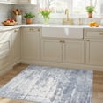 thumbnail image 6 of 3x4 Blue/Ivory Runner Rug Indoor Outdoor Floor Mat, 6 of 8