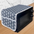 thumbnail image 1 of Ikat Microwave Oven Cover, Circles with Dots Ornate Pattern Vintage Design Traditional, Water Resistant Organizer with Pockets for Kitchen, 36" x 12", Dark Blue White, by Ambesonne, 1 of 1