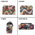 thumbnail image 2 of SCRAWLGOD Hippie Flower Pink Beige Black Crossbody Bags for Women Trendy PU Leather Shoulder Handbags Purses for Women with Detachable Chain Strap, 2 of 7