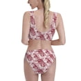 thumbnail image 3 of Daiia Orchids Flowers printed 2 piece Swimsuit Bikinis for Women High Waisted Racerback Bathing Suits Summer Tummy Control Scoop Neck Swimwear-Large, 3 of 8