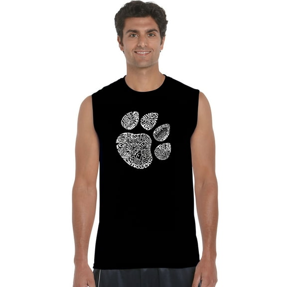 LA Pop Art Men's Word Art Sleeveless T-shirt - Cat Paw