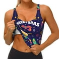 thumbnail image 3 of Yiaed Happy Mardi Gras Print Ladies Waistcoat Women Sports Vest Vest Sports Women Sports Top Yoga Vest for women-Large, 3 of 8