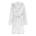 thumbnail image 4 of Karight Women Fleece Hooded Robes Winter Midi Plush Long Sleeve Kimono Robe Casual Soft Fuzzy Warm Spa Bathrobe with Pockets, 4 of 7