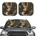thumbnail image 2 of Hirioo Palatial Style Flower Rabbit for 2PCS Windshield Sun Shade Foldable | Front Windshield Shade for Sun, Heat and UV Rays-Large, 2 of 6