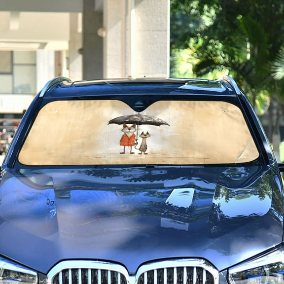 Cats Umbrella Automotive Front Car Windshield Sun Shade Reflector Foldable for Front Fit for Cars Truck SUVs