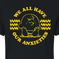 thumbnail image 3 of Peanuts - We All Have Our Anxieties - Juniors Cropped Cotton Blend T-Shirt, 3 of 6