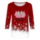 thumbnail image 5 of Camisetas de Navidad para Mujeres, 3/4 Manga Cuello Redondo Blusa con Estampado de Vacaciones, Top de Moda Casual, 5 of 5