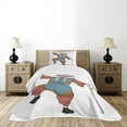 thumbnail image 4 of Ambesonne Kabuki Quilted Bedspread Set 2 Pcs, Costume Hat, Twin Size, Multicolor, 4 of 5