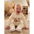 thumbnail image 6 of RUINIXCW Half Way to One Clothes Baby Boy Girl Half Birthday Outfit Infant Boy Girl Fall Winter Clothes Letter Embroidery Romper One Piece Jumpsuit, 6 of 9