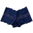 thumbnail image 4 of Blmnix Breathable Panties for Women Boyshort High Waisted Underwear Lace Panties Blue Underwear Women Pack Cotton,L, 4 of 5