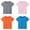 Light Pink 1PCS & Sky Blue 1PCS & Grey 1PCS & Orange 1PCS, variant on Girls 4-Piece Summer Tops | Fashionable Short Sleeve T-Shirt | Casual Daily Shirt for Kids, BASIC