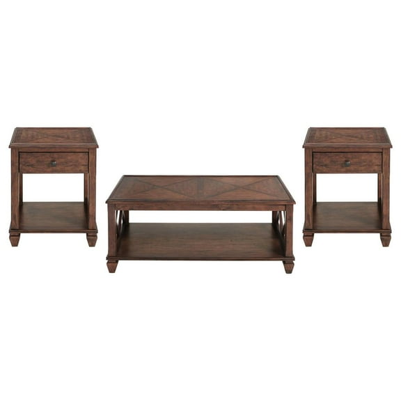 Alaterre Furniture Stockbridge 3-Piece Wood Living Room Set