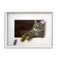 thumbnail image 5 of Stupell Industries Manx Cat Resting Curious Mouse Peering Illusion Painting White Framed Art Print Wall Art, Design by Alan Weston, 5 of 5