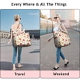thumbnail image 5 of Red Mushroom Floral Light Beige Pattern Travel Tote Bags for Women Carry On,Large Weekender Bags for Women Travel,Multi Functional Duffle Bag for Work,Shopping,Sports, 5 of 5