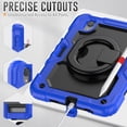 thumbnail image 7 of for iPad 8.3" mini 7th 2024/6th 2021 Kids Case Heavy Duty Rugged Shockproof Silicone Hybrid Protective Case Cover Rotating Ring Stand Hand Grip+Pencil Holder+Screen Protector, Blue+Black, 7 of 7
