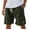 Army Green #027, variant on Godokuleh Lininco Mens Shorts | Mokaloha Mens Shorts | Men's Breathable Linen Embroidered Logo Loose Holiday Short Army Green 2XL