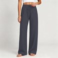 thumbnail image 6 of YTCAMLO Womens Cotton Pants Elastic High Waist Casual Palazzo Trousers with Pockets Casual Lightweight Breathable Flowy Wide Leg Pants, 6 of 9